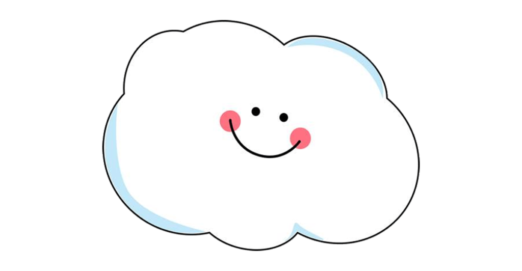 Desenho de uma nuvem kawaii para imprimir