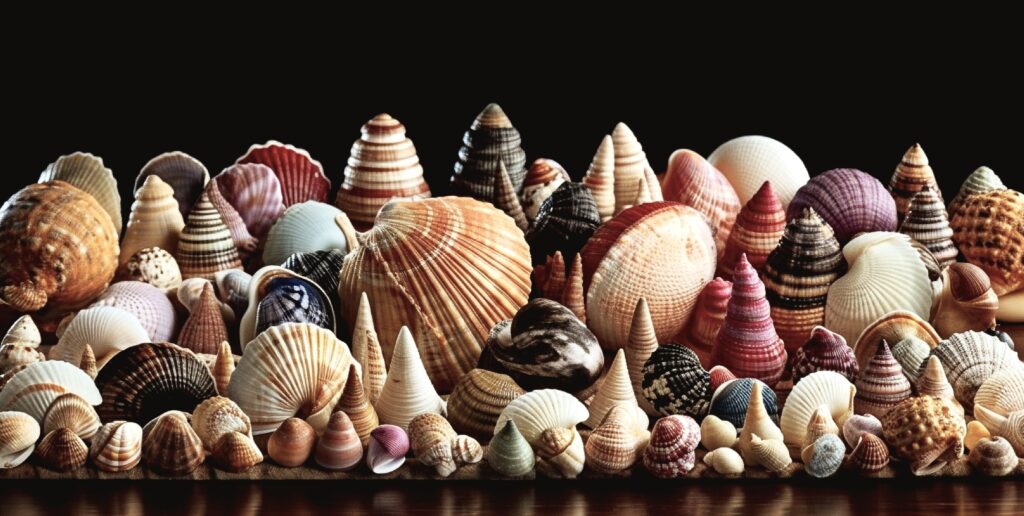 Imagem de muitas conchas do mar