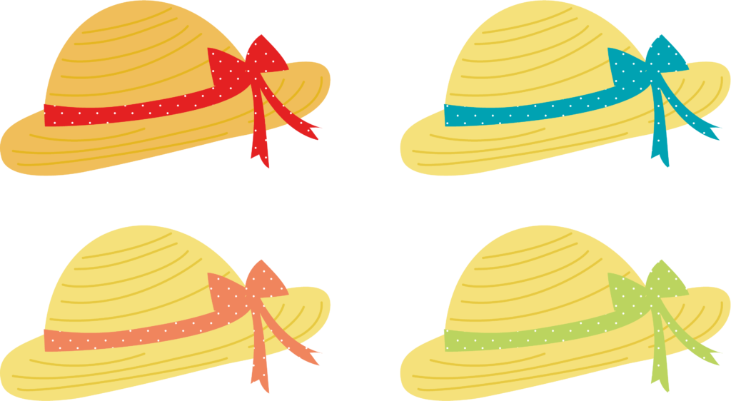 Desenho de chapéus de palha