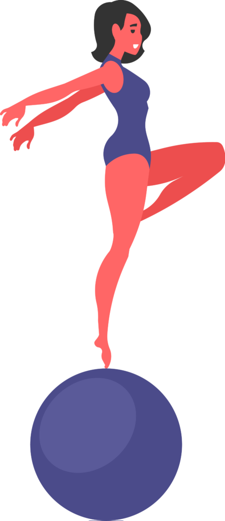 Desenho de uma mulher se exercitando