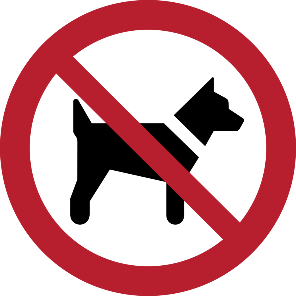 Placa de proibido cães para imprimir