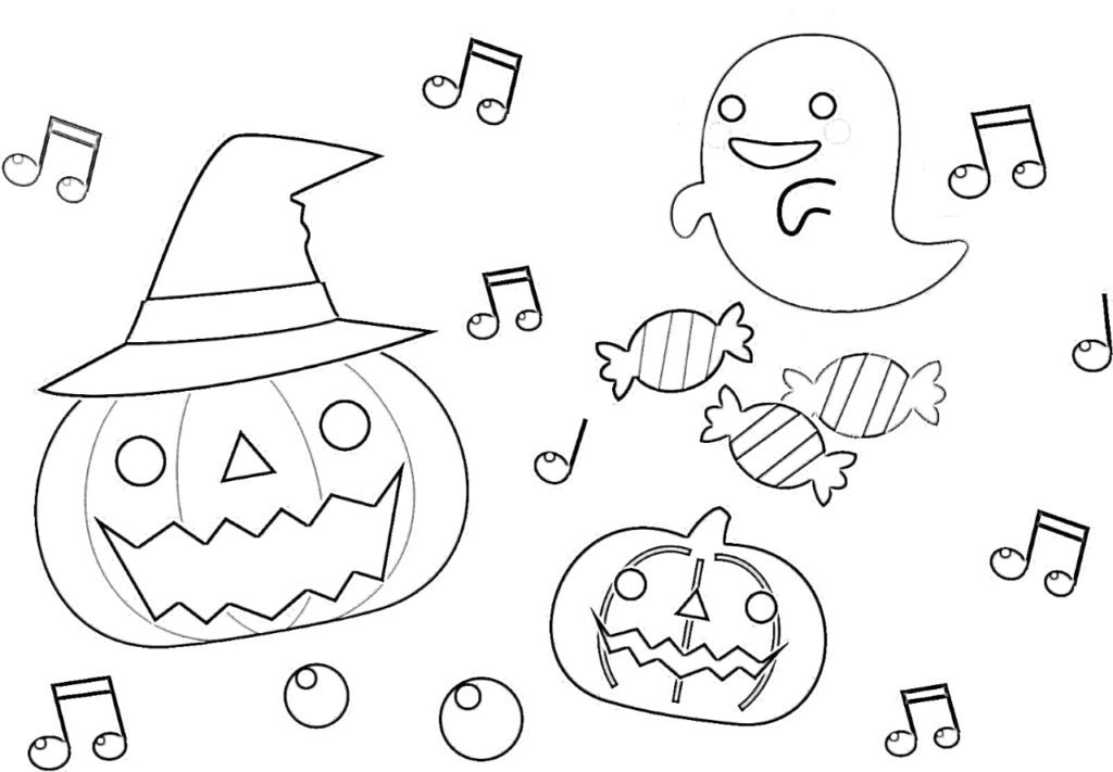 Desenho de abobora halloween para colorir