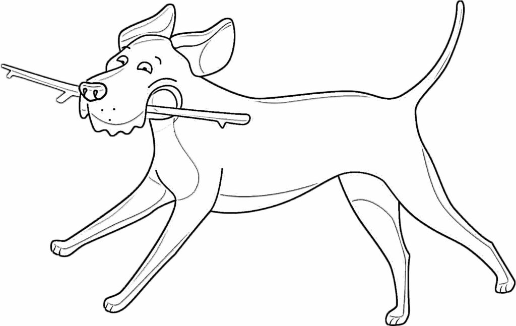 Desenho de cachorro para imprimir e colorir