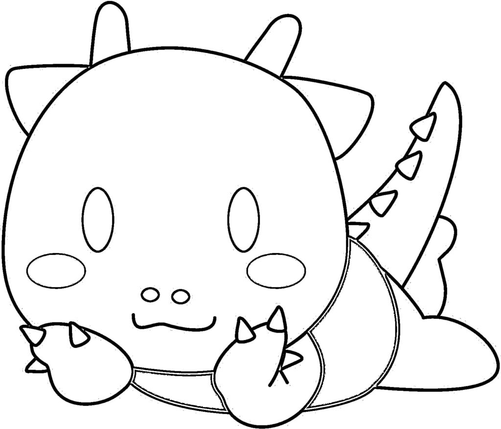 Desenho de um dragão bebê para colorir