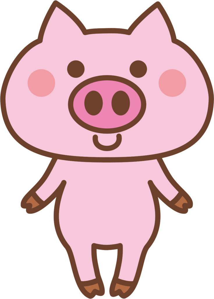 Desenho de um porco em pé