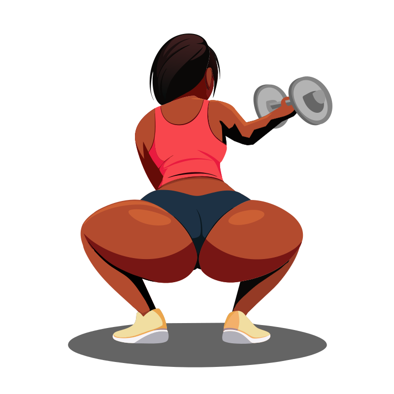 Desenho de uma mulher fazendo exercícios