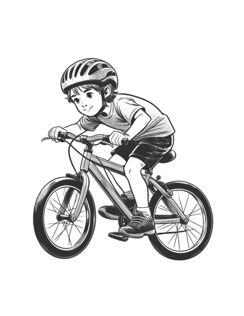 Criança andando de bicicleta