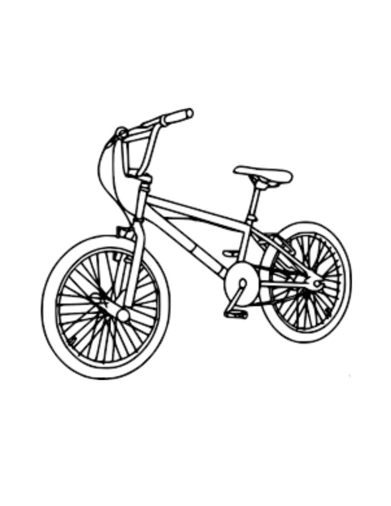 Página para colorir de bicicleta de montanha