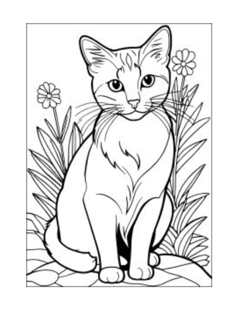 Página para colorir de gato