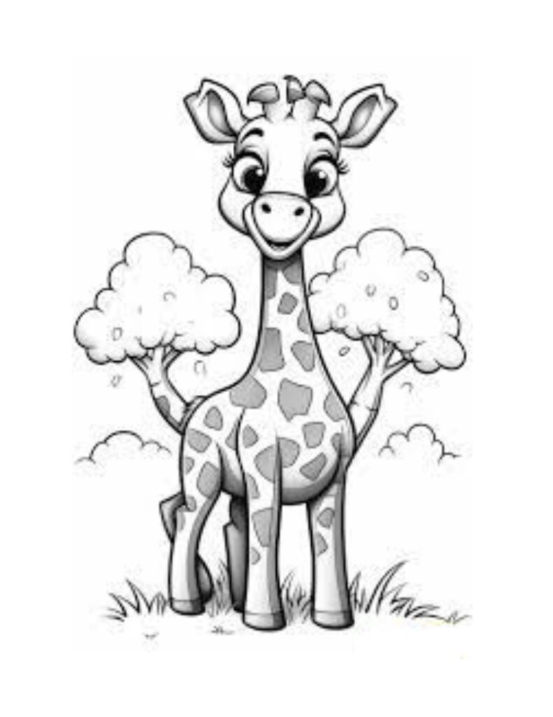 Desenho de girafa para imprimir