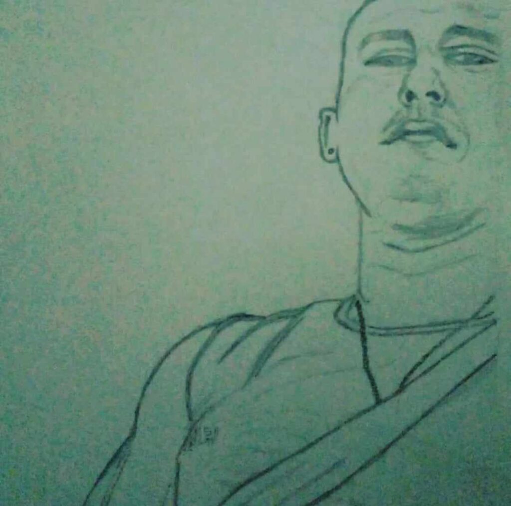 Desenho do homem musculoso