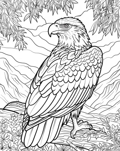 Página de colorir de águia