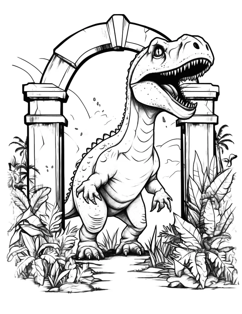 Página de colorir de dinossauro