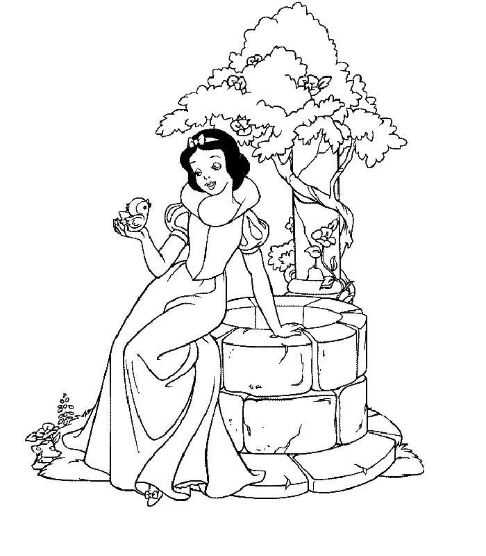 Página para colorir da Branca de Neve