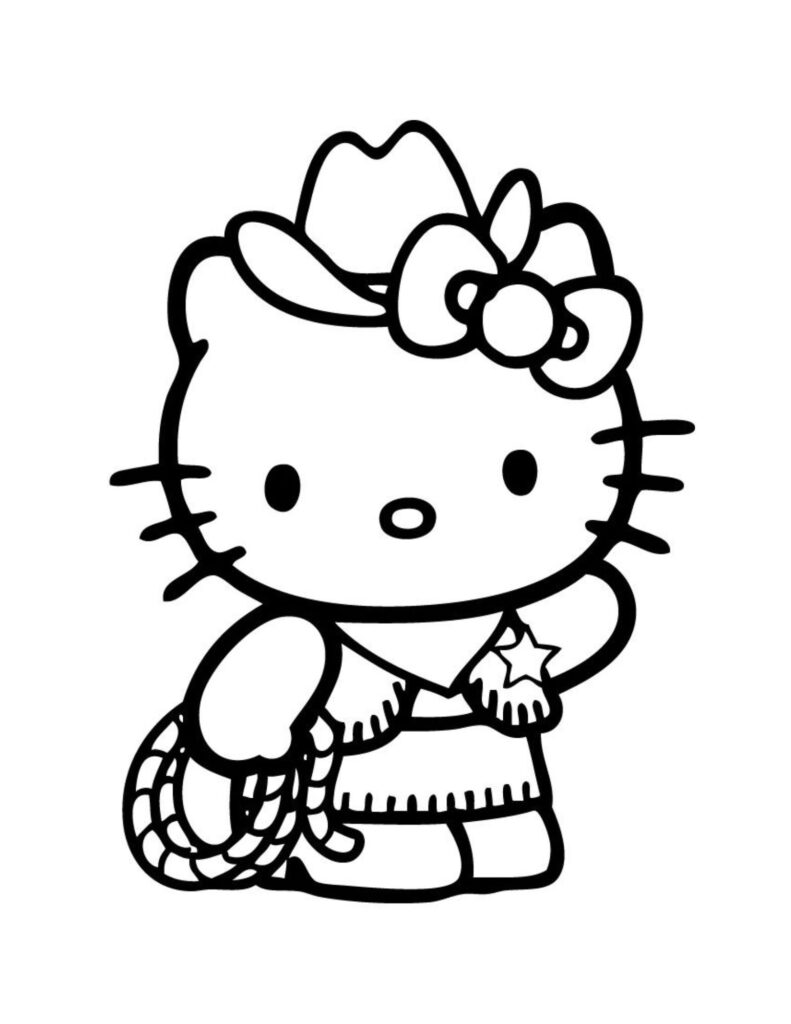 Página para colorir da Hello Kitty