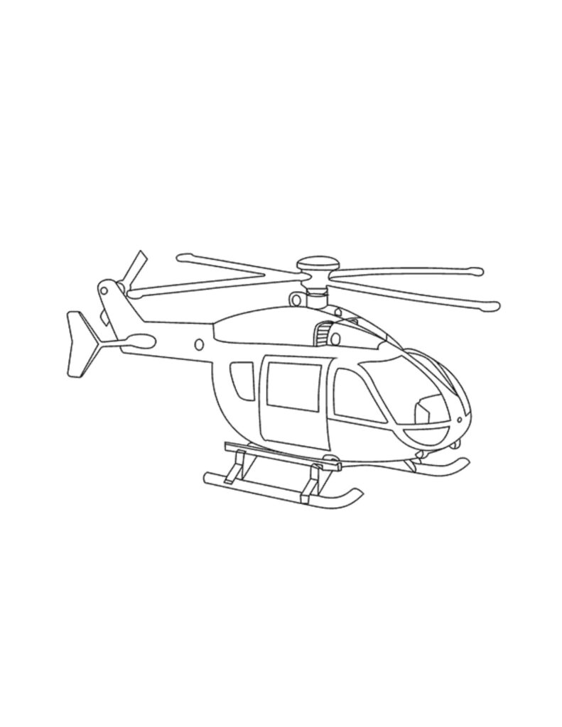 Página para colorir de helicóptero