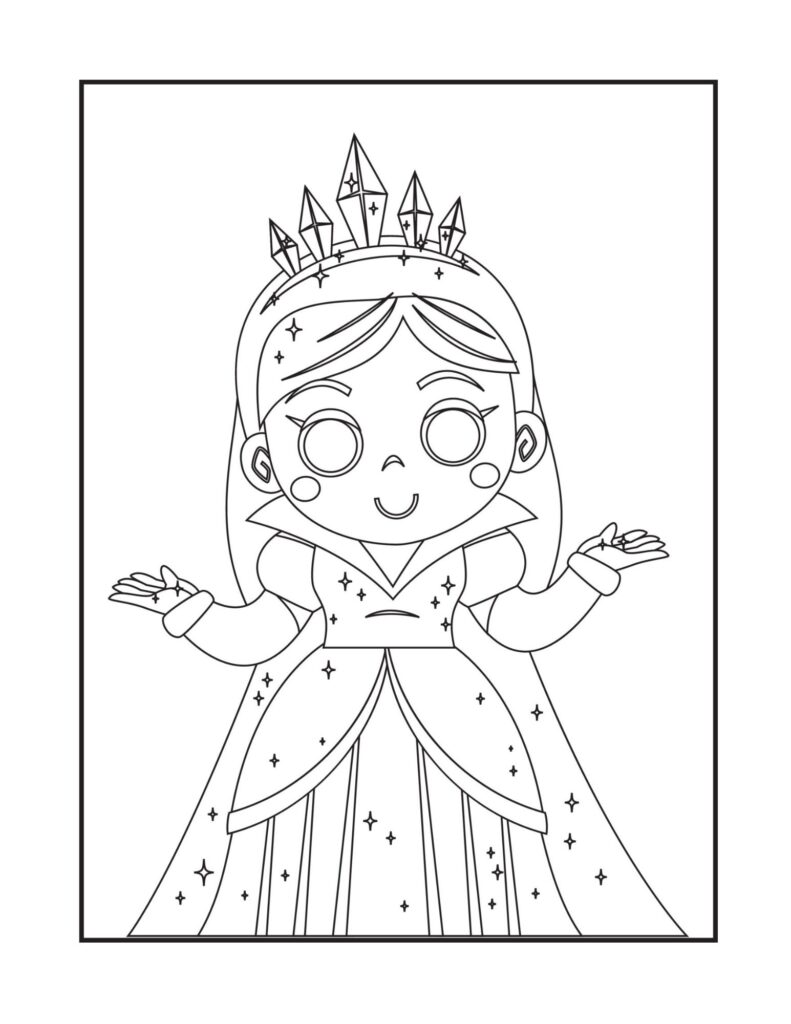 Página para colorir de princesa