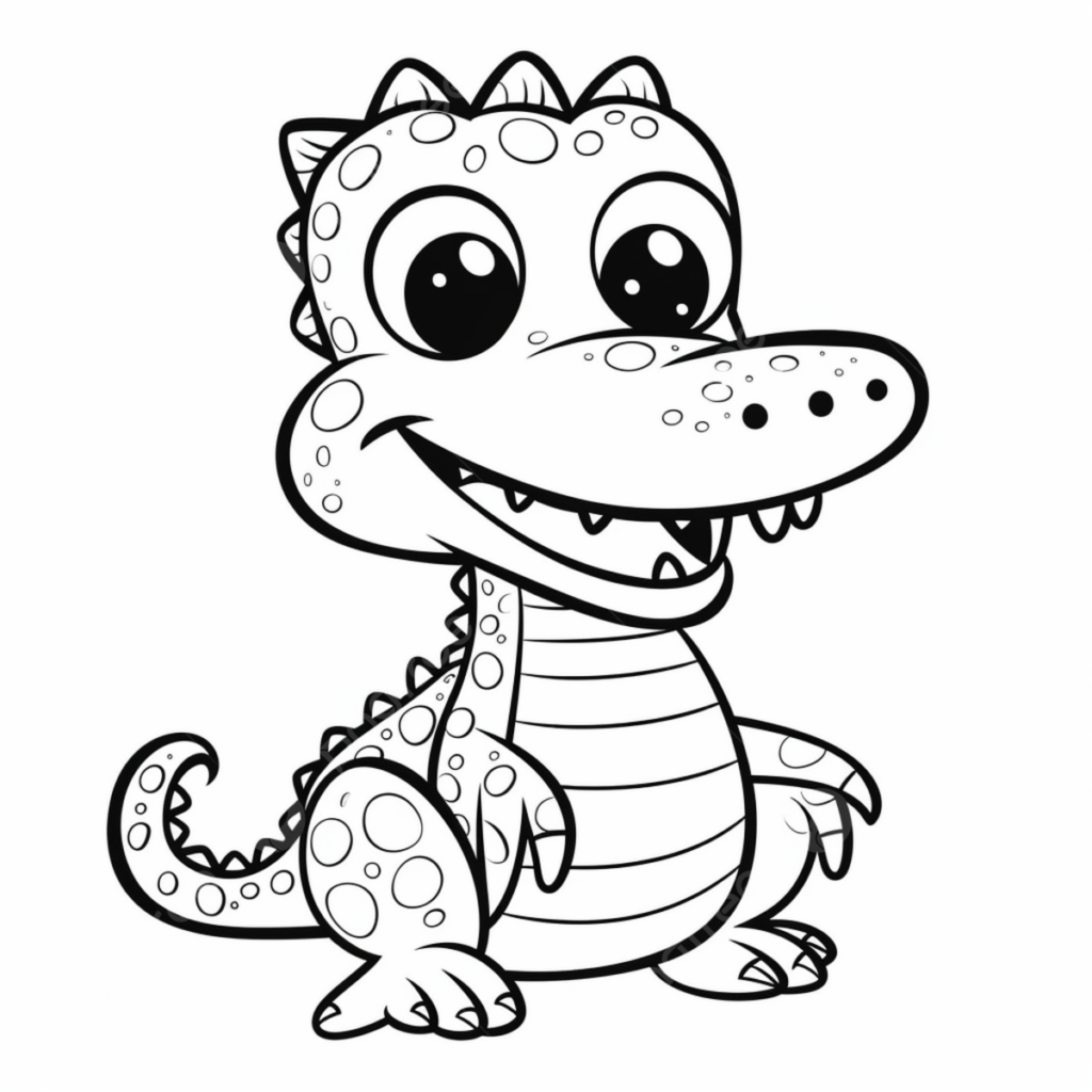 Página para colorir de um filhote de crocodilo
