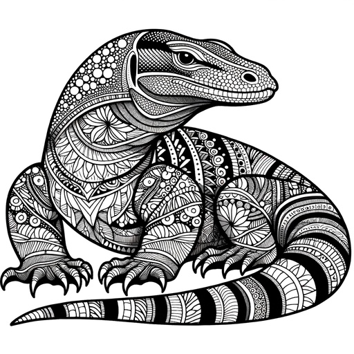 Página para colorir do Dragão de Komodo