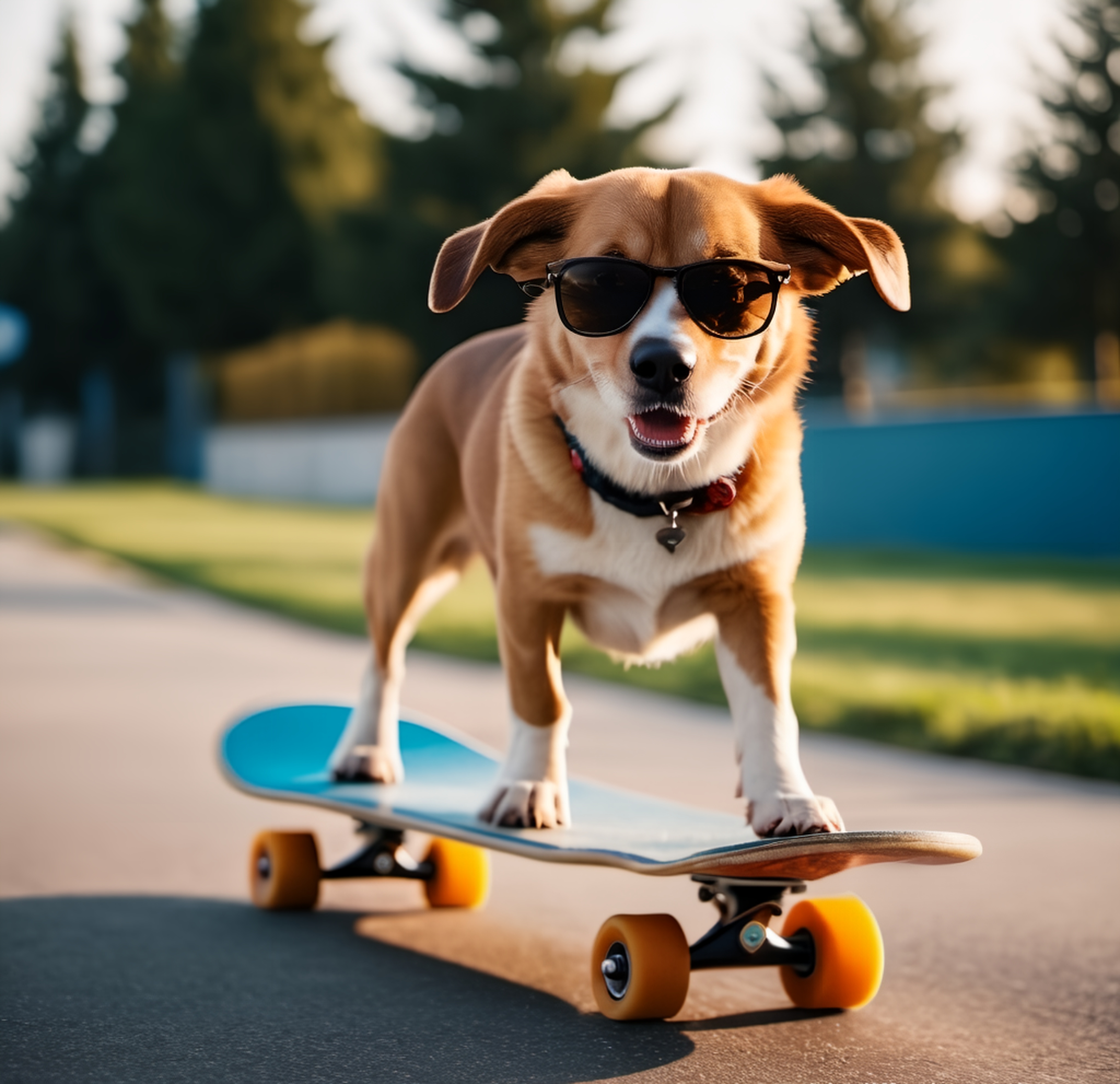 Cachorro Estiloso em Skate