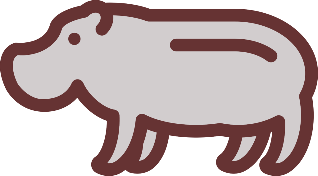 Desenho Minimalista de Hipopótamo