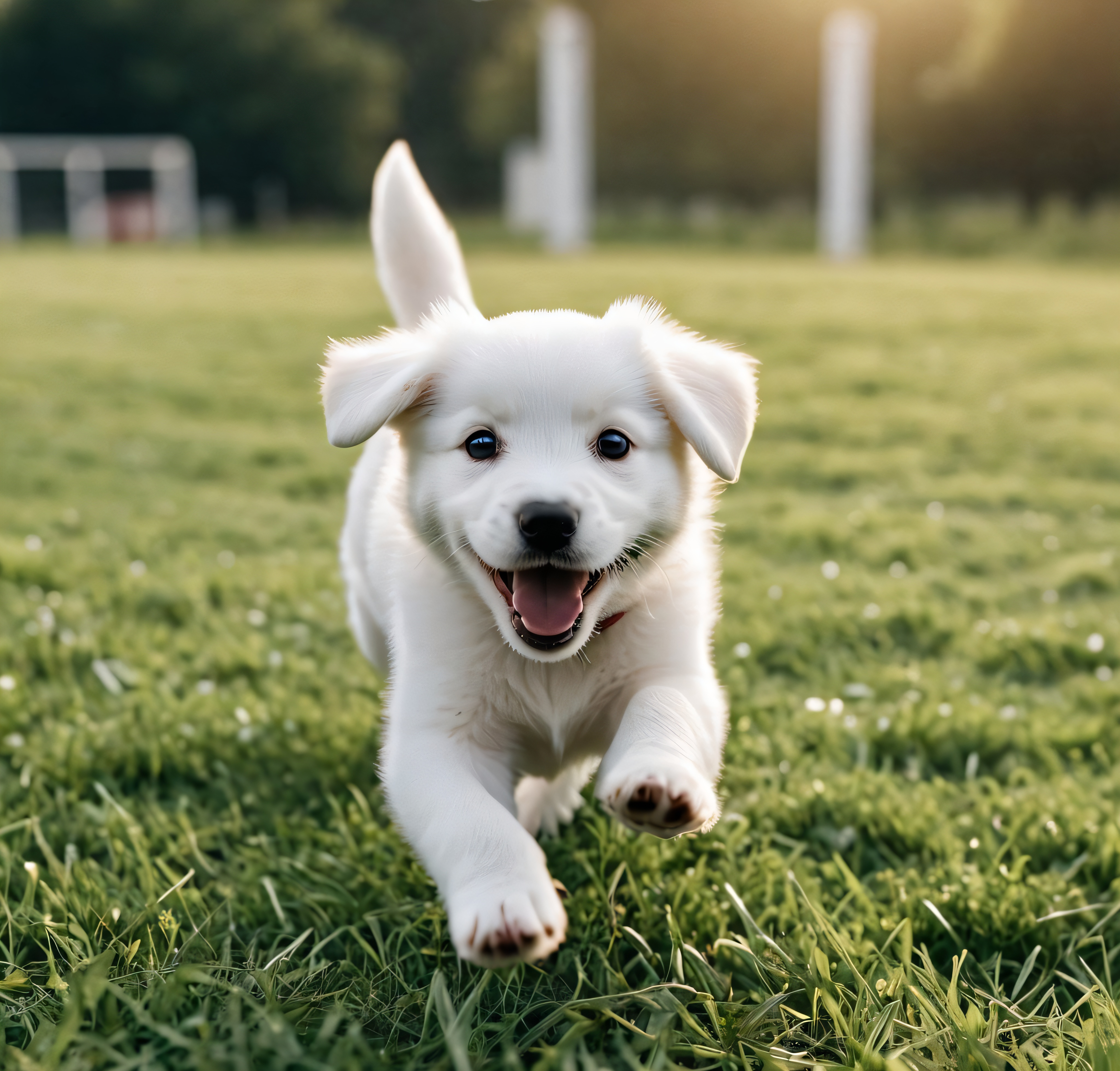 Filhote De Cachorro Correndo Na Grama