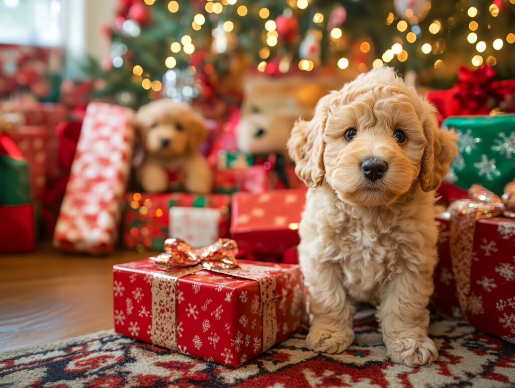 Filhote Entre Presentes de Natal