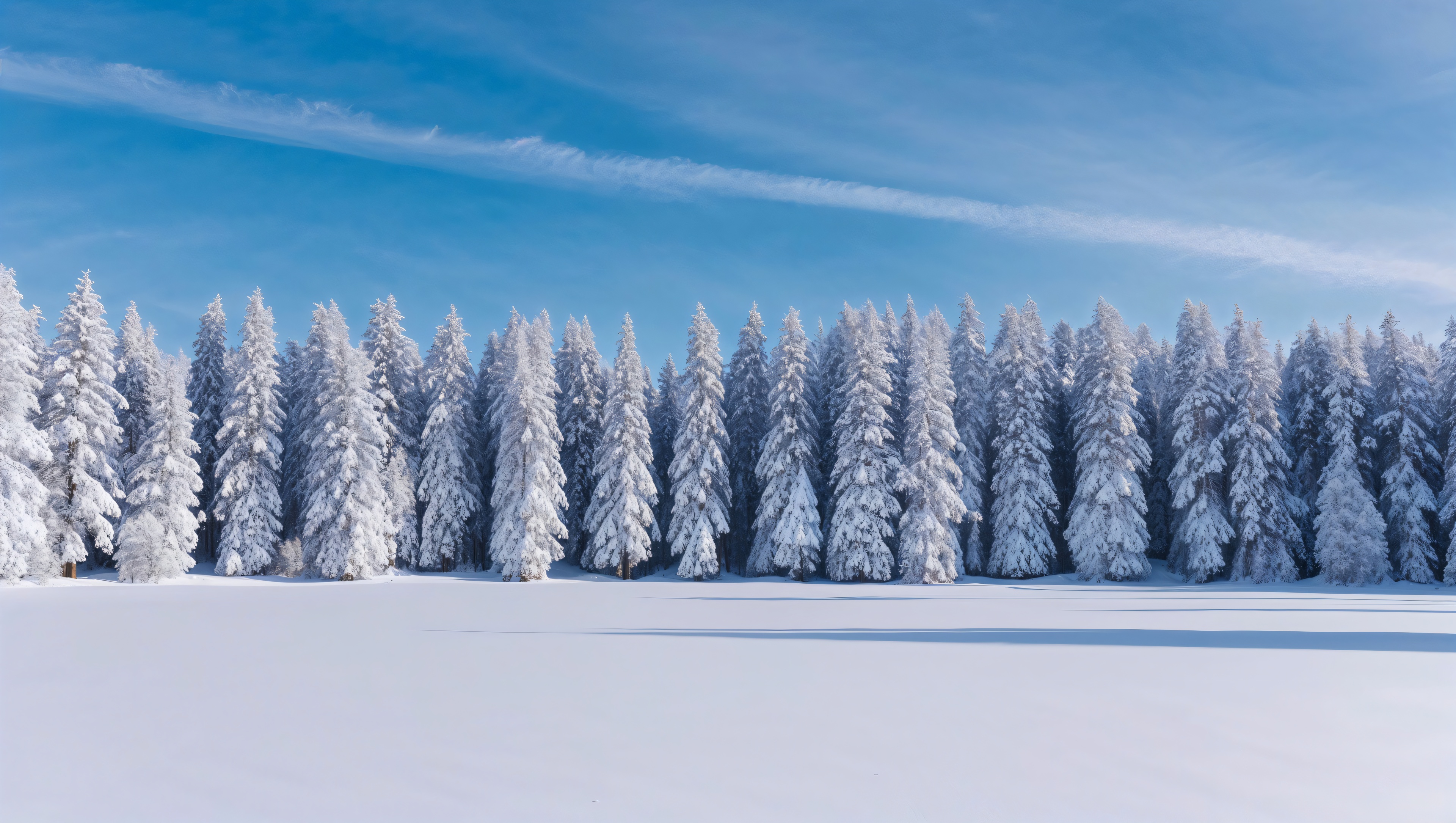 Floresta Nevada ao Amanhecer