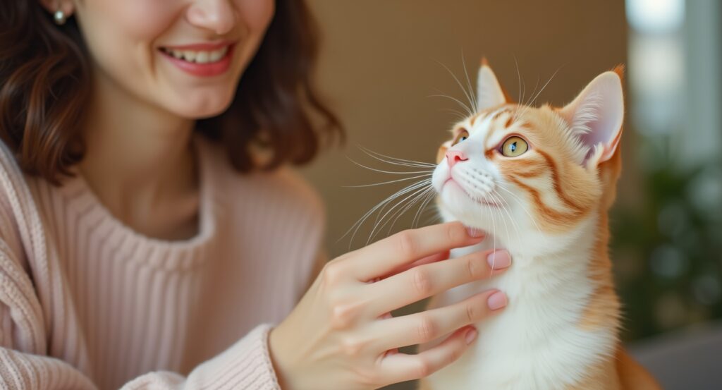 Gato Laranja Sendo Acariciado